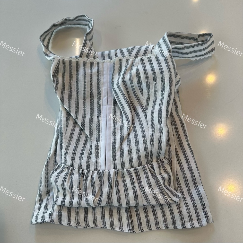 Reformation Tagliatelle Linen Dress in Harbor Stripe - Picture 8 of 14